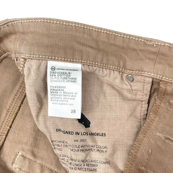 AG Adriano Goldschmied Kinsley high rise pop crop jeans Size 28 tan almond bisco - Picture 12 of 12